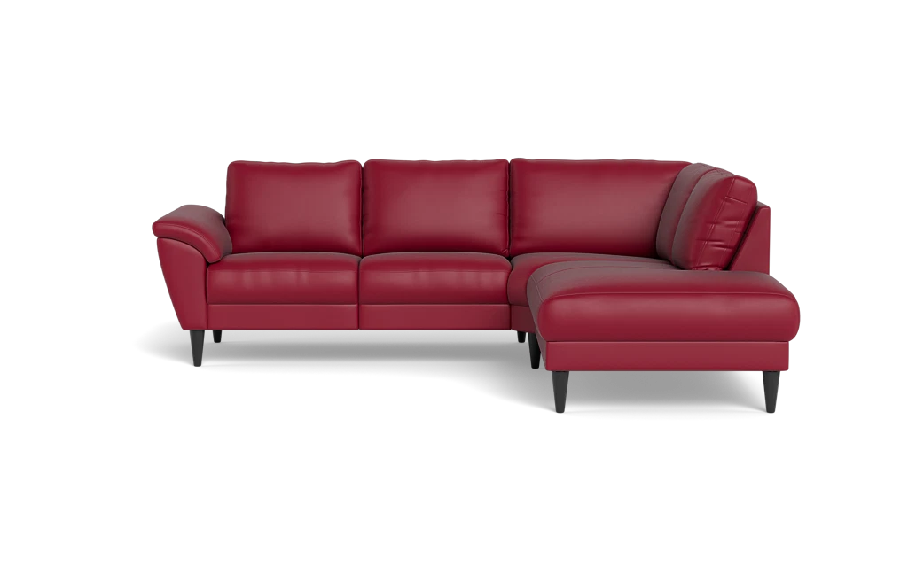 Stamford 2613 sofa med open end - Semianilin/spalt læder - Red - Højrevendt