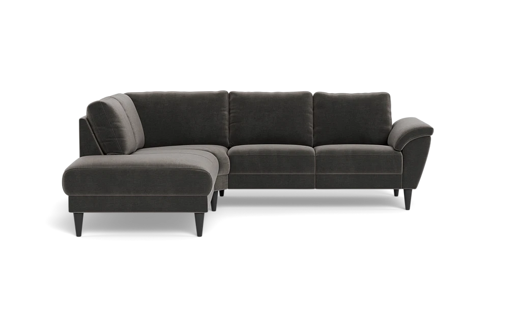 Stamford 2613 sofa med open end - Adore velour - Dark Grey - Venstrevendt