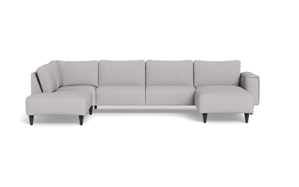 Solution 2701 sofa med chaiselong og open end - Brego stof - Grey - Højrevendt