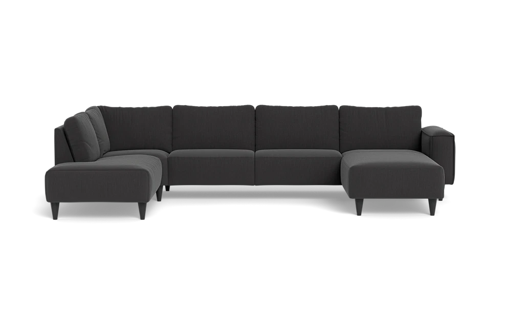 Solution 2701 sofa med chaiselong og open end - Lido stof - Antracit - Højrevendt