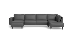 Solution 2701 sofa med chaiselong og open end - Soleda/spalt læder - Anthracite - Venstrevendt