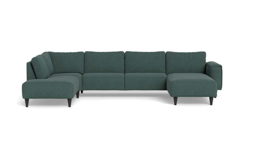 Solution 2701 sofa med chaiselong og open end - Lido stof - Dark Green - Højrevendt