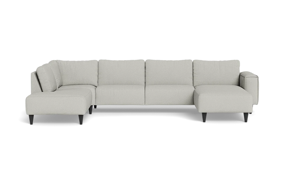Solution 2701 sofa med chaiselong og open end - Bloq stof - Light Grey - Højrevendt
