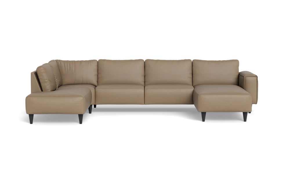 Solution 2701 sofa med chaiselong og open end - Soleda/spalt læder - Savanna - Højrevendt