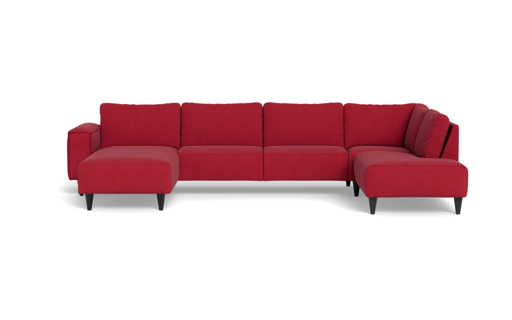 Solution 2701 sofa med chaiselong og open end - Lido stof - Red - Venstrevendt