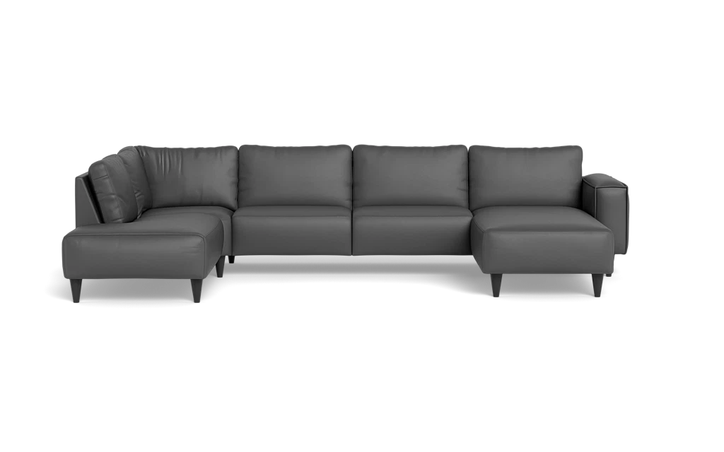 Solution 2701 sofa med chaiselong og open end - Soleda/spalt læder - Anthracite - Højrevendt