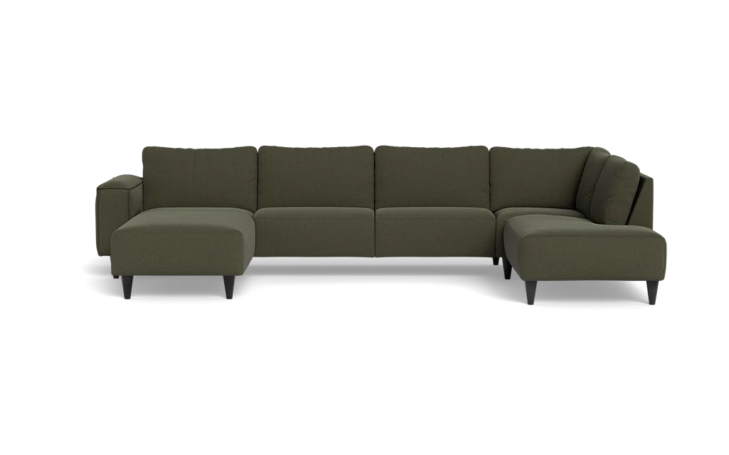 Solution 2701 sofa med chaiselong og open end - Bloq stof - Forrest - Venstrevendt