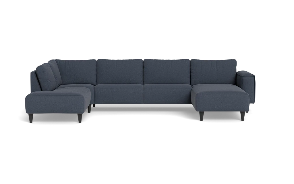 Solution 2701 sofa med chaiselong og open end - Bloq stof - Dark Blue - Højrevendt