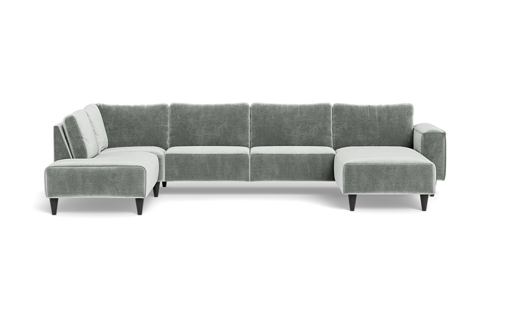 Solution 2701 sofa med chaiselong og open end - Adore velour - Steel - Højrevendt