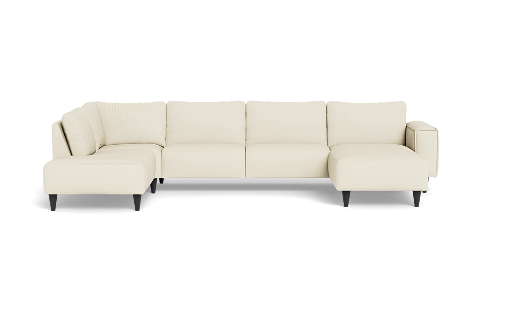 Solution 2701 sofa med chaiselong og open end - Soleda/spalt læder - Pure White - Højrevendt