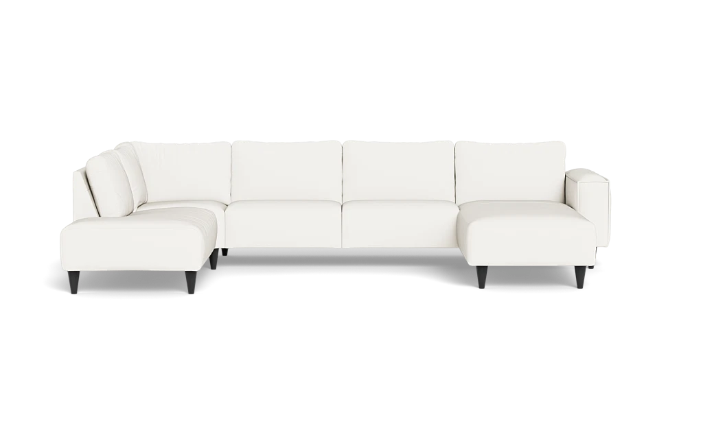 Solution 2701 sofa med chaiselong og open end - Semianilin/spalt læder - White - Højrevendt