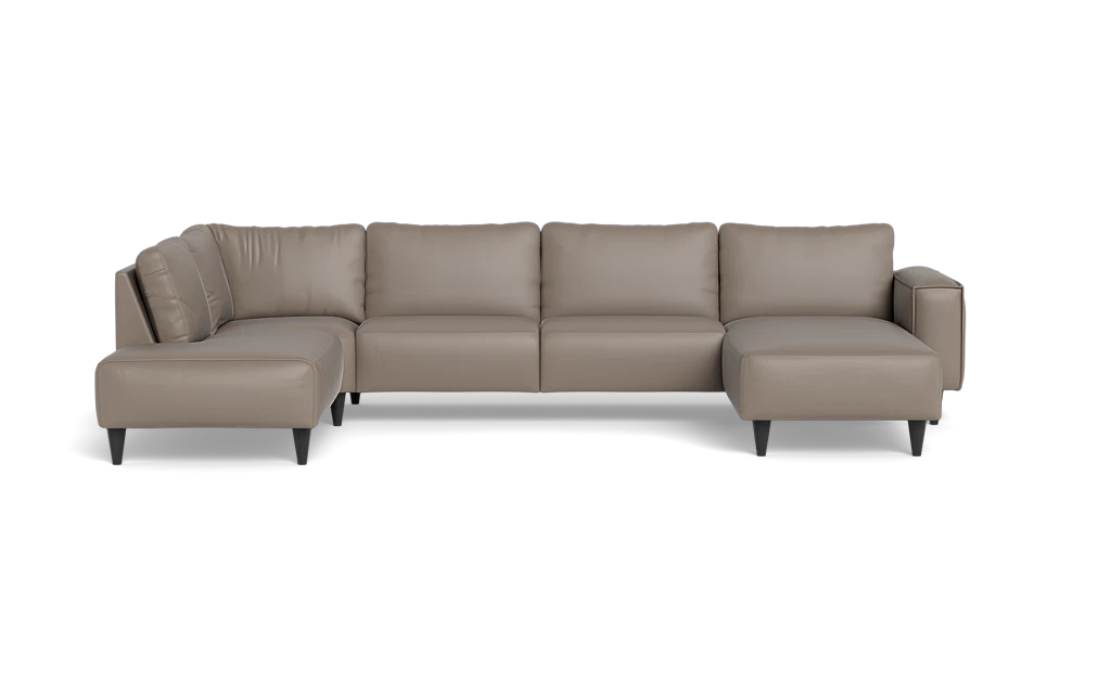 Solution 2701 sofa med chaiselong og open end - Anilux læder - Grey - Højrevendt