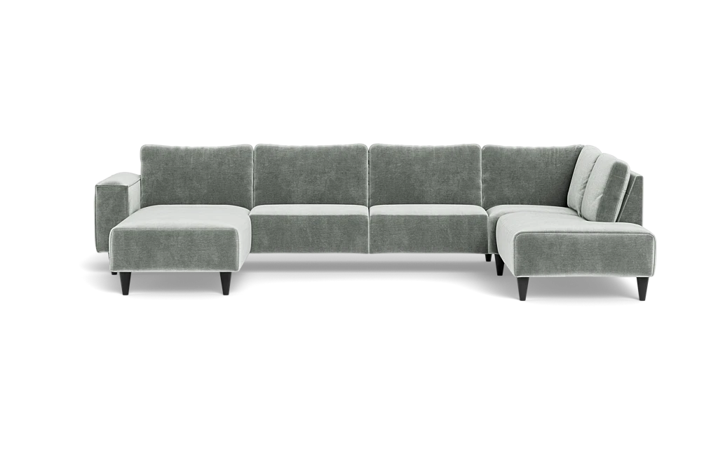 Solution 2701 sofa med chaiselong og open end - Adore velour - Steel - Venstrevendt