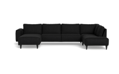 Solution 2701 sofa med chaiselong og open end - Vila stof - Black - Venstrevendt
