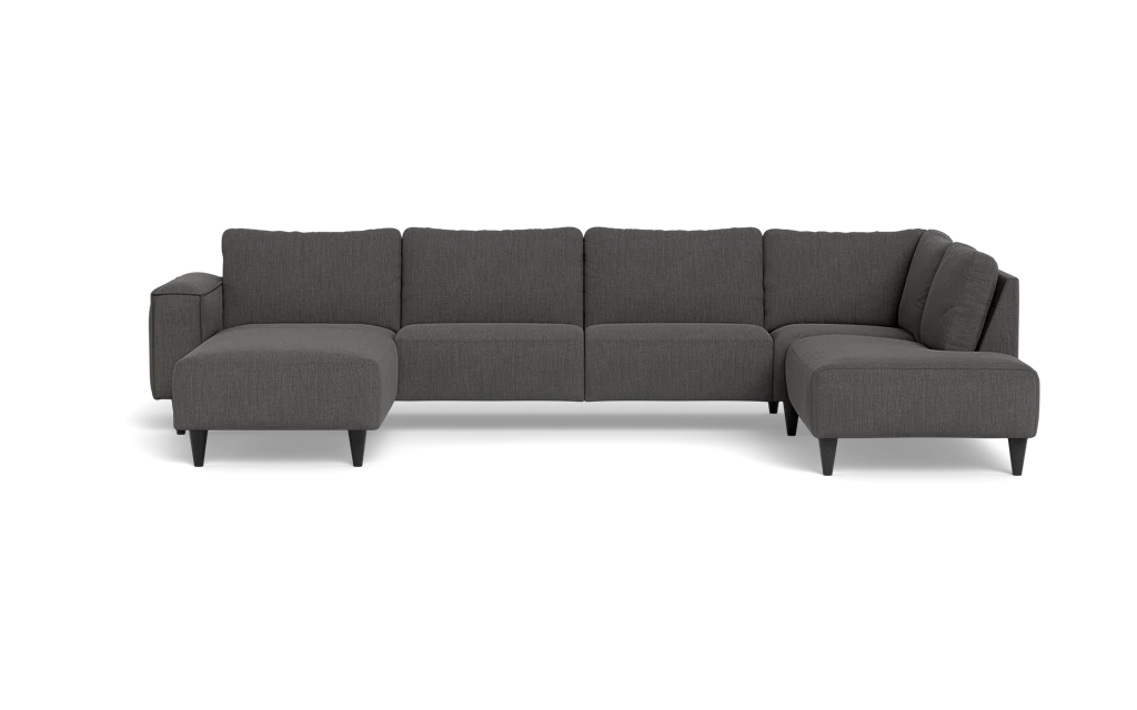 Solution 2701 sofa med chaiselong og open end - Lido stof - Dark Grey - Venstrevendt