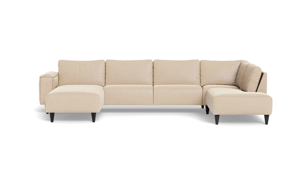 Solution 2701 sofa med chaiselong og open end - Bloq stof - Beige - Venstrevendt