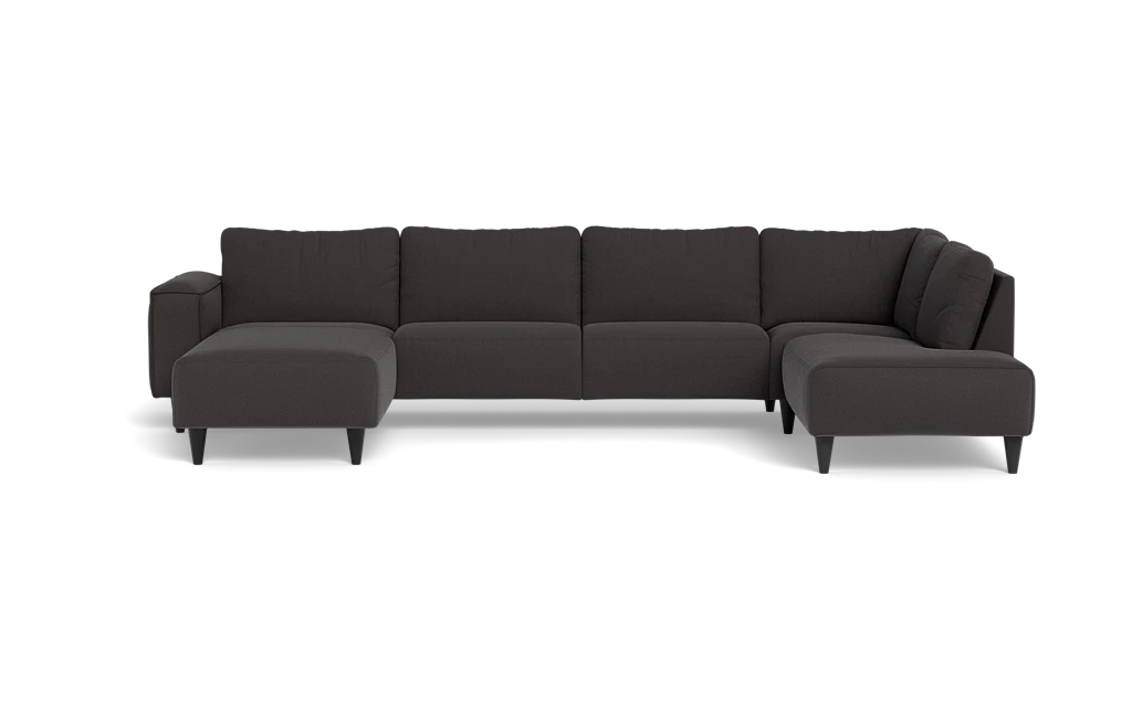 Solution 2701 sofa med chaiselong og open end - Bloq stof - Antracite - Venstrevendt