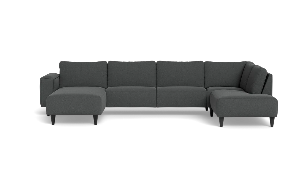 Solution 2701 sofa med chaiselong og open end - Bloq stof - Grey - Venstrevendt