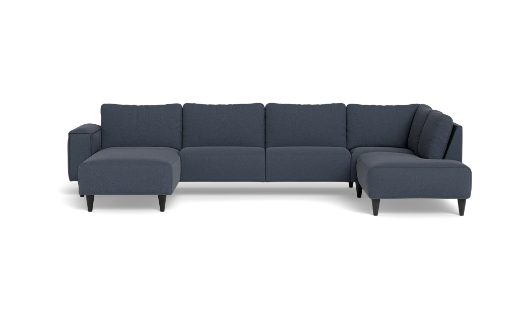 Solution 2701 sofa med chaiselong og open end - Bloq stof - Dark Blue - Venstrevendt