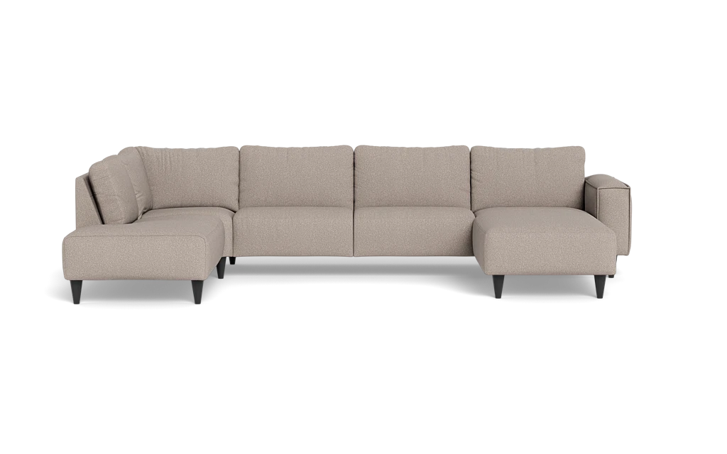 Solution 2701 sofa med chaiselong og open end - Brego stof - Light Brown - Højrevendt