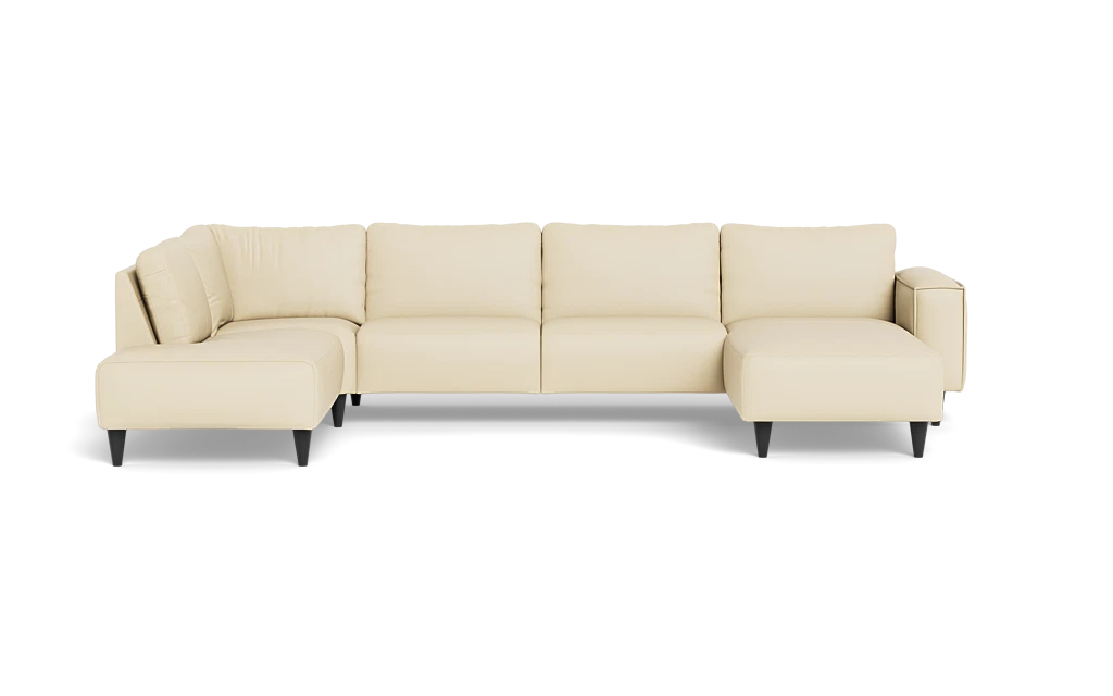 Solution 2701 sofa med chaiselong og open end - Soleda/spalt læder - Latte - Højrevendt