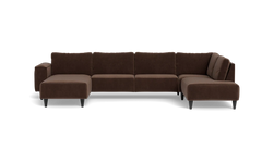 Solution 2701 sofa med chaiselong og open end - Adore velour - Coffee - Venstrevendt