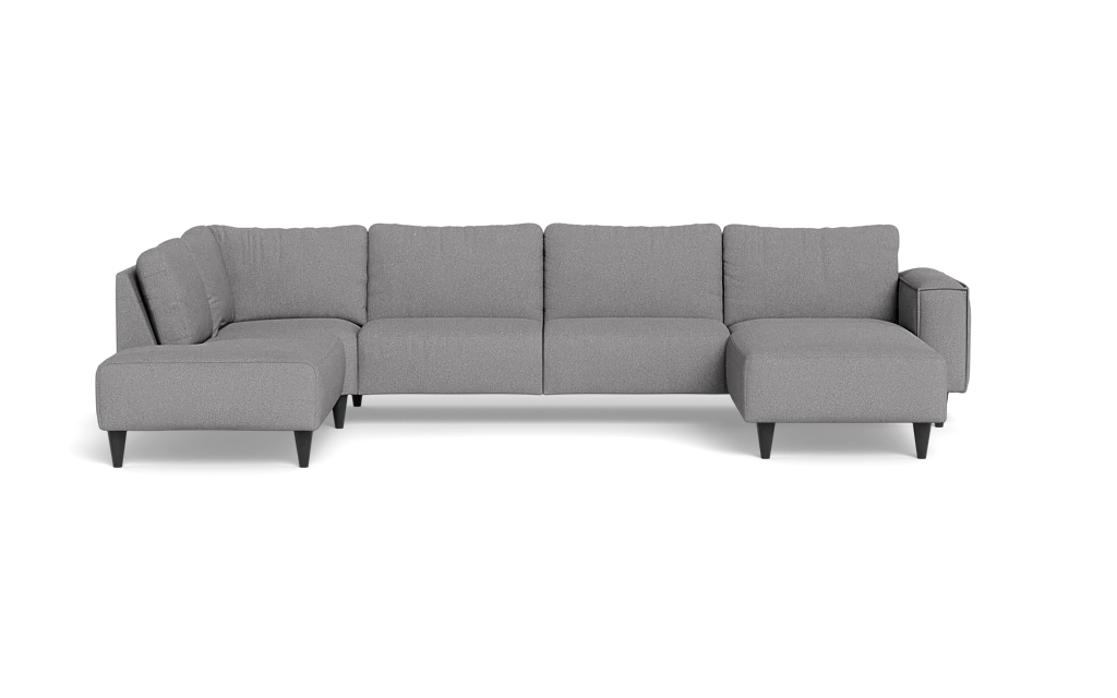 Solution 2701 sofa med chaiselong og open end - Bloq stof - Zinc - Højrevendt