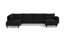 Solution 2701 sofa med chaiselong og open end - Vila stof - Black - Højrevendt