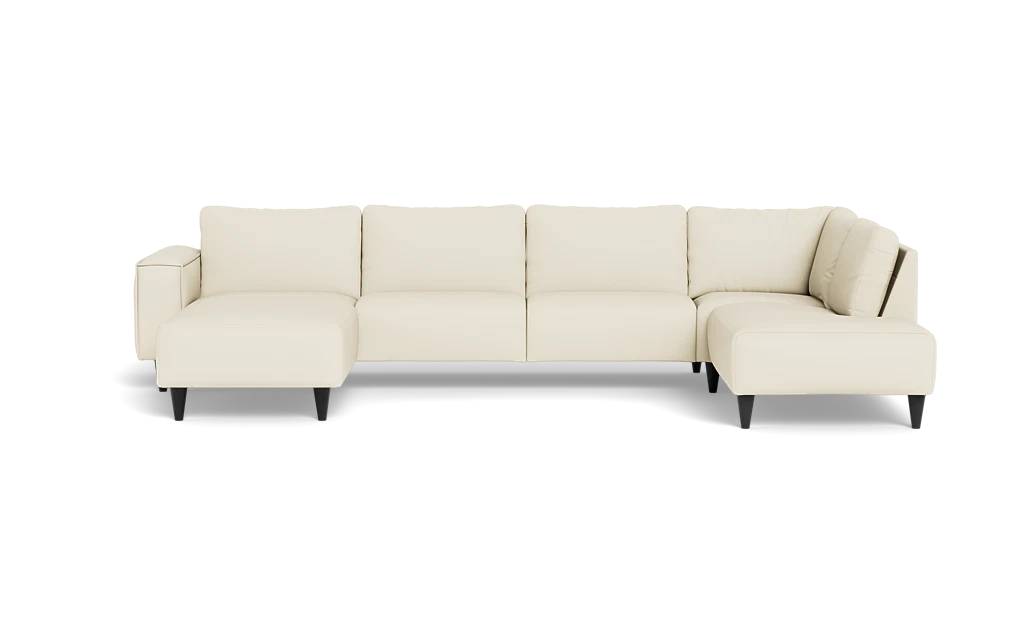Solution 2701 sofa med chaiselong og open end - Soleda/spalt læder - Pure White - Venstrevendt