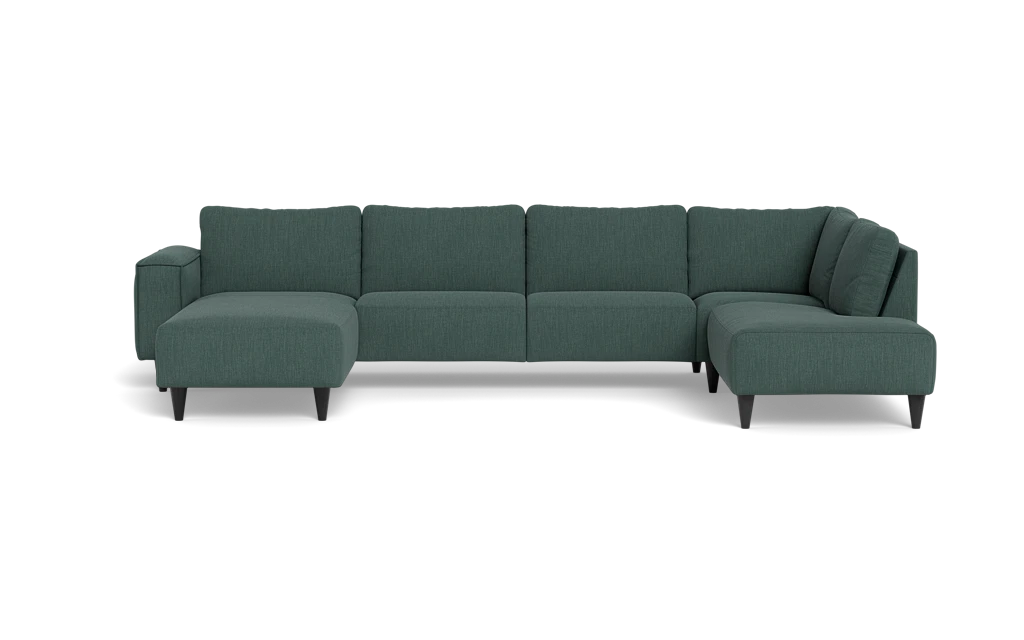 Solution 2701 sofa med chaiselong og open end - Lido stof - Dark Green - Venstrevendt