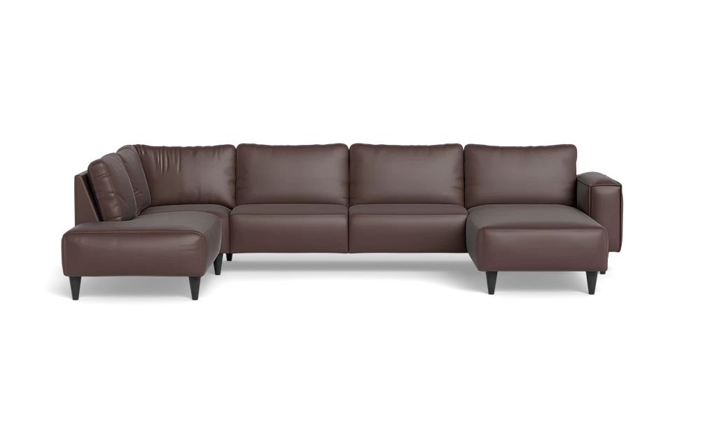 Solution 2701 sofa med chaiselong og open end - Anilux læder - Dark Brown - Højrevendt