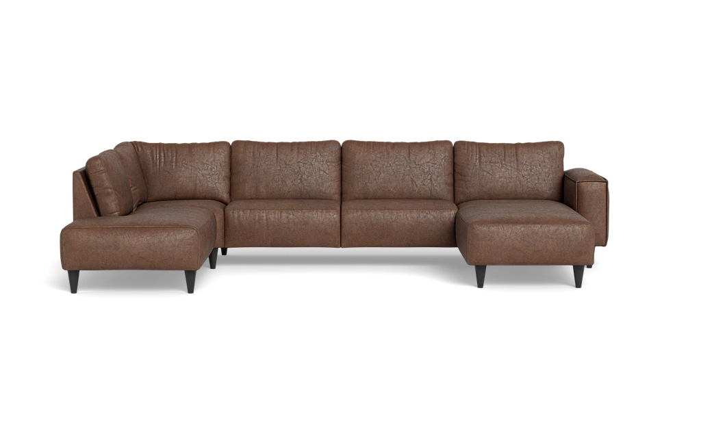 Solution 2701 sofa med chaiselong og open end - Kentucky stof - Brown - Højrevendt