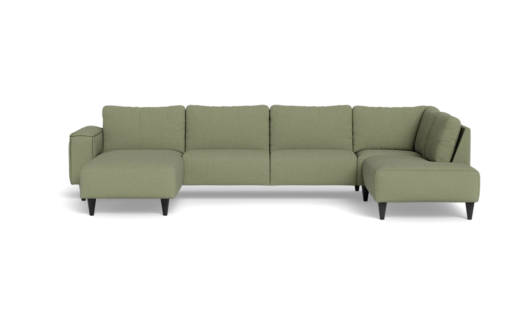 Solution 2701 sofa med chaiselong og open end - Bloq stof - Eucalyptus - Venstrevendt
