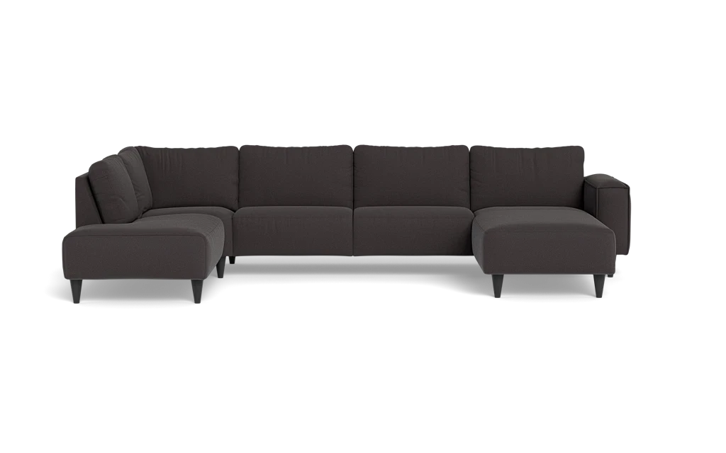 Solution 2701 sofa med chaiselong og open end - Bloq stof - Antracite - Højrevendt