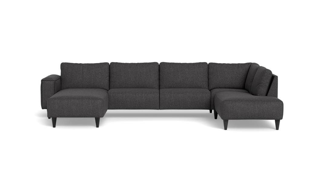 Solution 2701 sofa med chaiselong og open end - Vila stof - Dark Grey - Venstrevendt