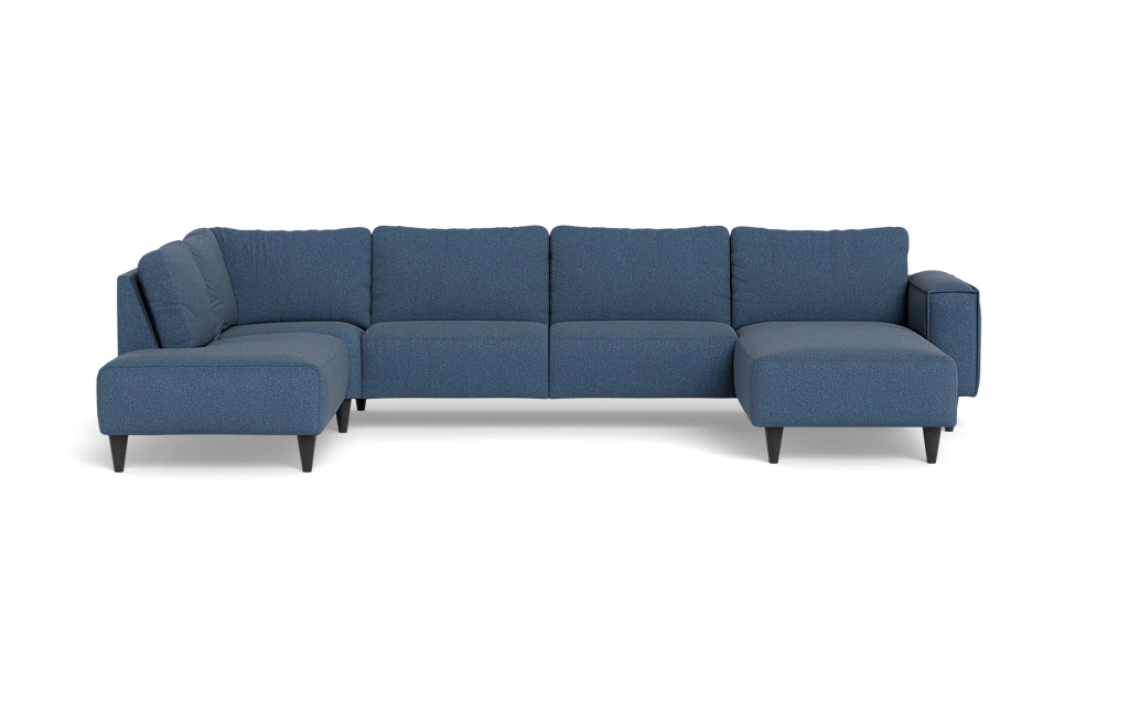Solution 2701 sofa med chaiselong og open end - Brego stof - Dark Blue - Højrevendt