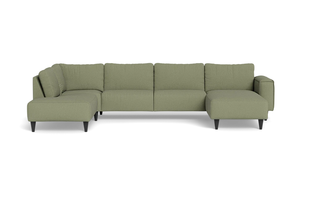 Solution 2701 sofa med chaiselong og open end - Bloq stof - Eucalyptus - Højrevendt