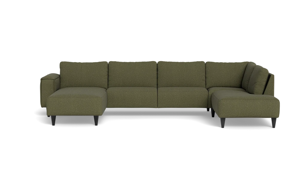 Solution 2701 sofa med chaiselong og open end - Brego stof - Green - Venstrevendt