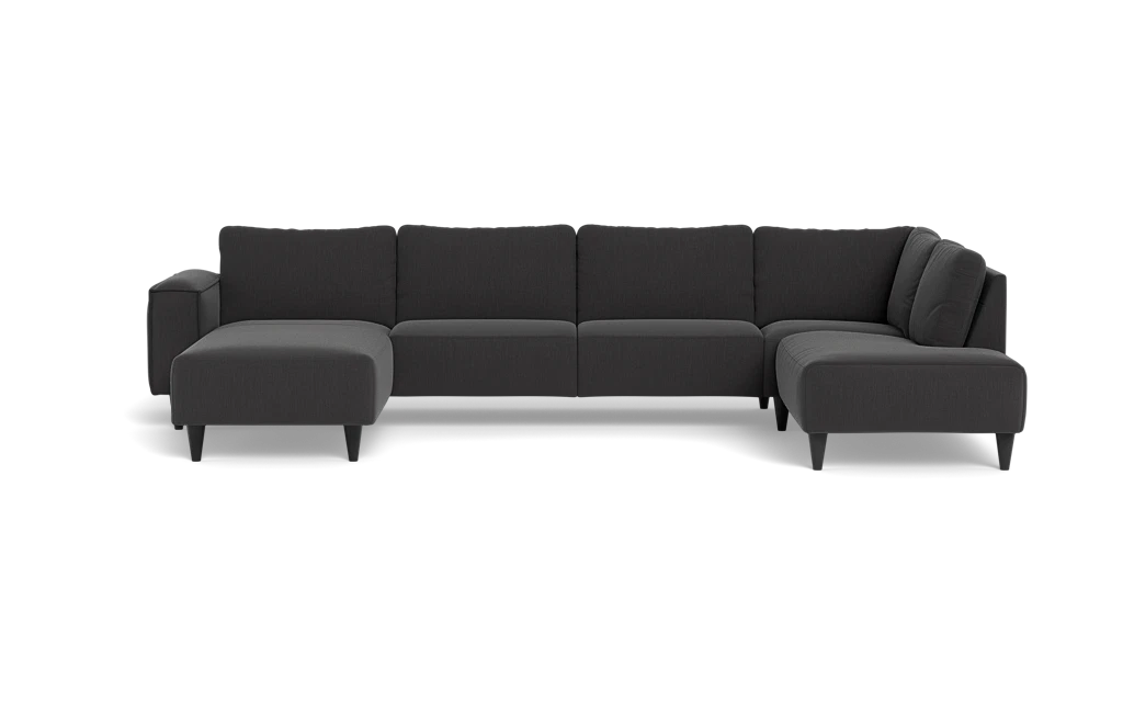 Solution 2701 sofa med chaiselong og open end - Lido stof - Antracit - Venstrevendt