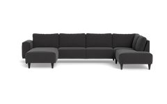 Solution 2701 sofa med chaiselong og open end - Lido stof - Antracit - Venstrevendt
