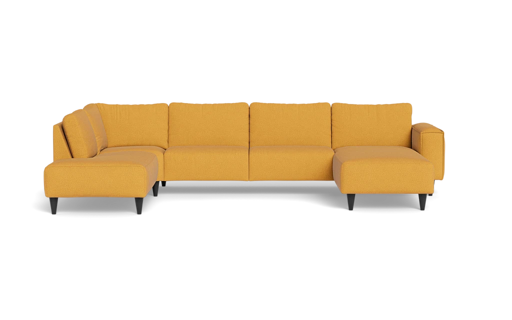 Solution 2701 sofa med chaiselong og open end - Montana stof - Curry - Højrevendt