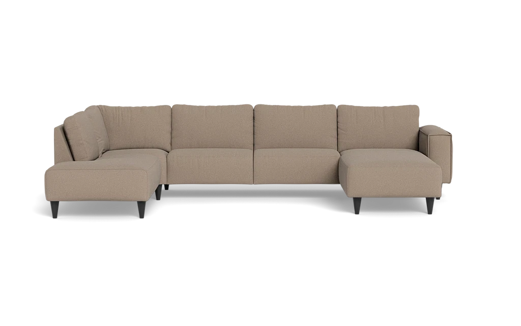 Solution 2701 sofa med chaiselong og open end - Bloq stof - Taupe - Højrevendt