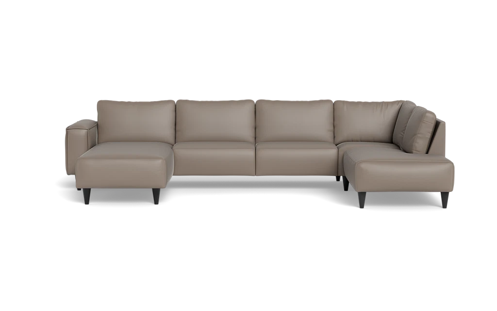 Solution 2701 sofa med chaiselong og open end - Anilux læder - Grey - Venstrevendt