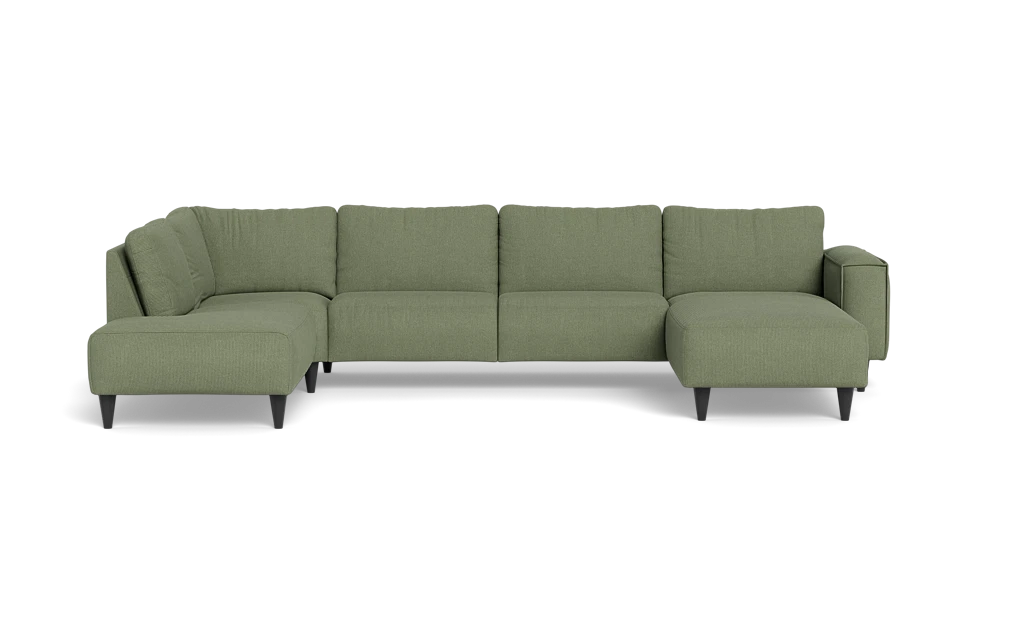 Solution 2701 sofa med chaiselong og open end - Rebel stof - Forest - Højrevendt