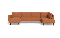 Solution 2701 sofa med chaiselong og open end - Rebel stof - Cognac - Venstrevendt