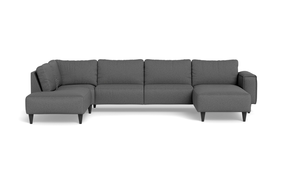 Solution 2701 sofa med chaiselong og open end - Idaho stof - Antracite - Højrevendt