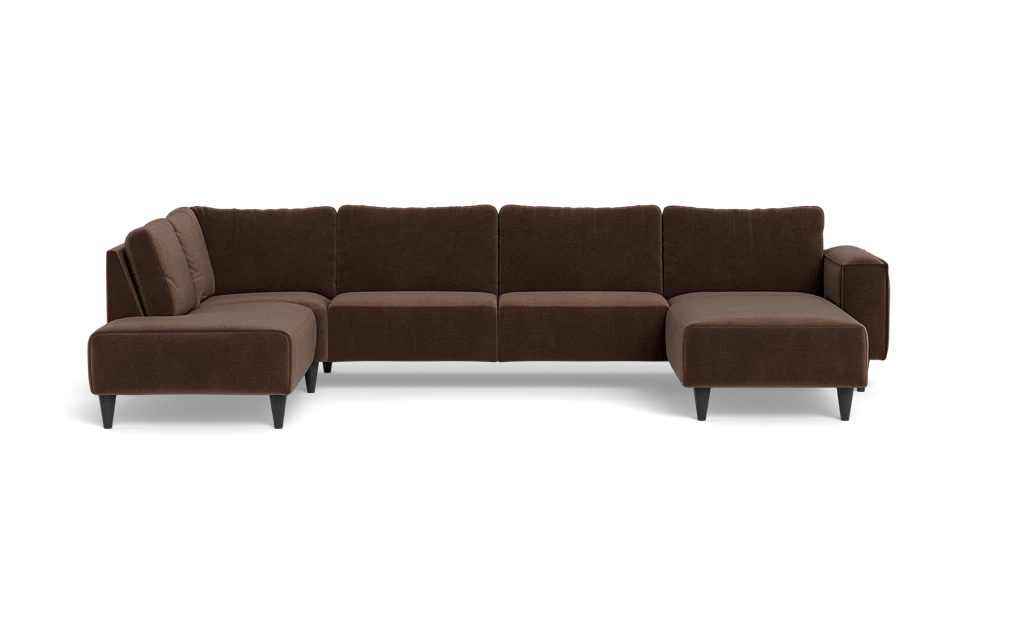 Solution 2701 sofa med chaiselong og open end - Adore velour - Coffee - Højrevendt