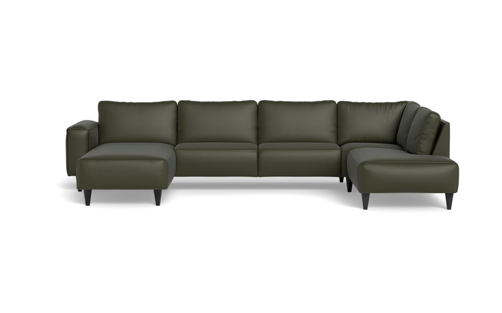 Solution 2701 sofa med chaiselong og open end - Semianilin/spalt læder - Hunter - Venstrevendt