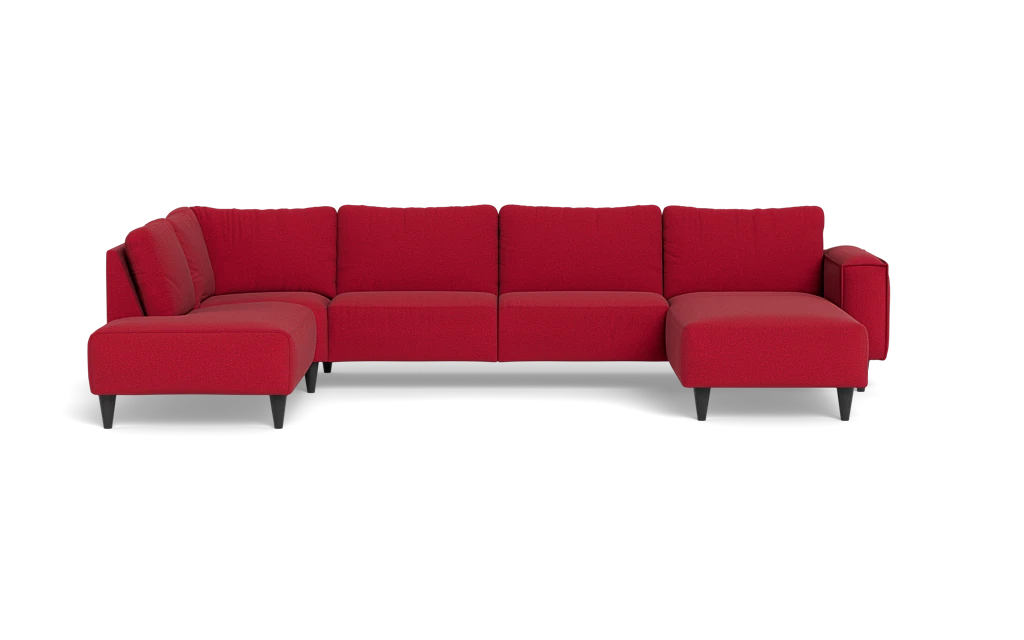 Solution 2701 sofa med chaiselong og open end - New Ocean stof - Red - Højrevendt