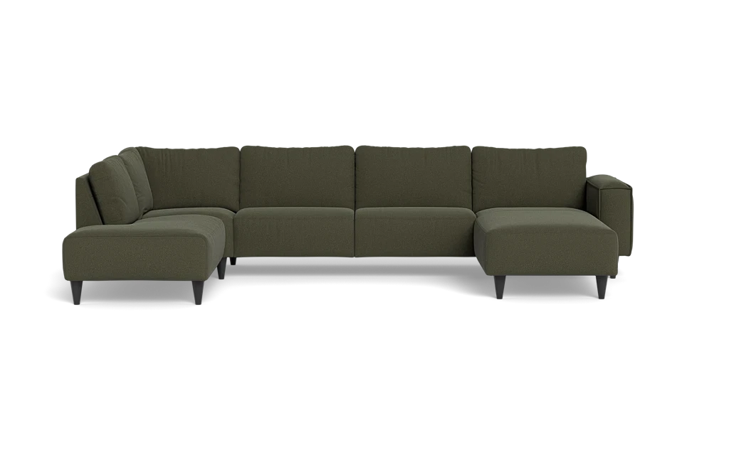 Solution 2701 sofa med chaiselong og open end - Bloq stof - Forrest - Højrevendt